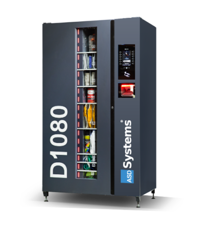 Industrial Vending machine D1080 voor PBM(persoonlijke bescherming middelen), MRO gebruiksartikelen uitgifte.