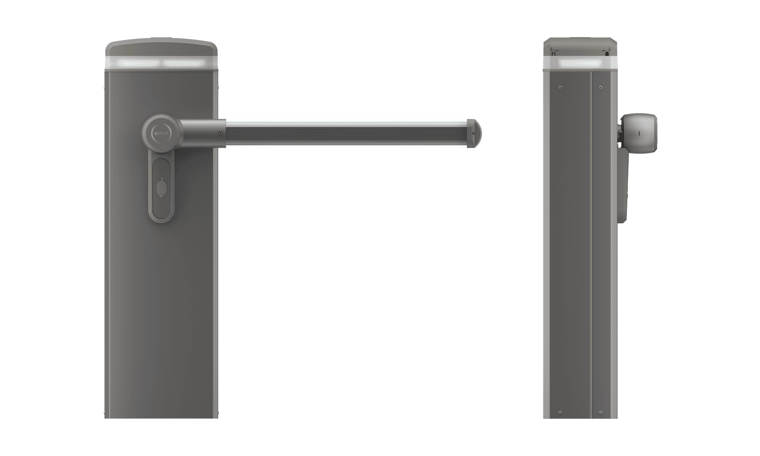 Slagboom Vooraanzicht en zijaanzicht inclusief slagboomarm