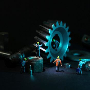 mechanical engineering, gear, miniature figures